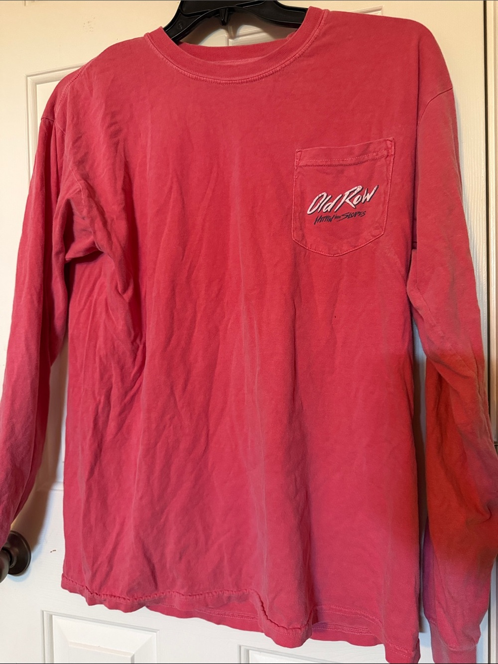 Old Row Coral Pink Long Sleeve Pocket Tee